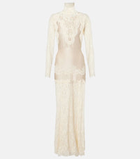 Rabanne Lace-trimmed maxi dress