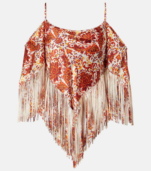 Rabanne Fringed printed top