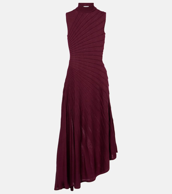 Alaïa Asymmetric virgin wool midi dress