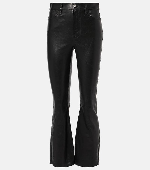 Frame Le Crop Mini Boot leather bootcut pants