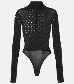 Alaïa Embellished jersey bodysuit