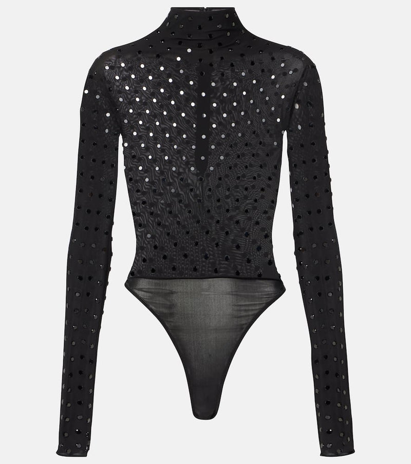 Alaïa Embellished jersey bodysuit