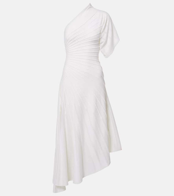 Alaïa Asym Ray virgin wool midi dress