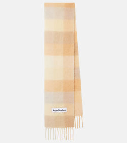 Acne Studios Checked alpaca, wool, and mohair-blend scarf