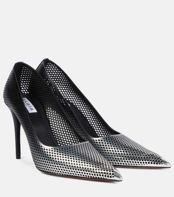 Alaïa Ombré leather mesh pumps