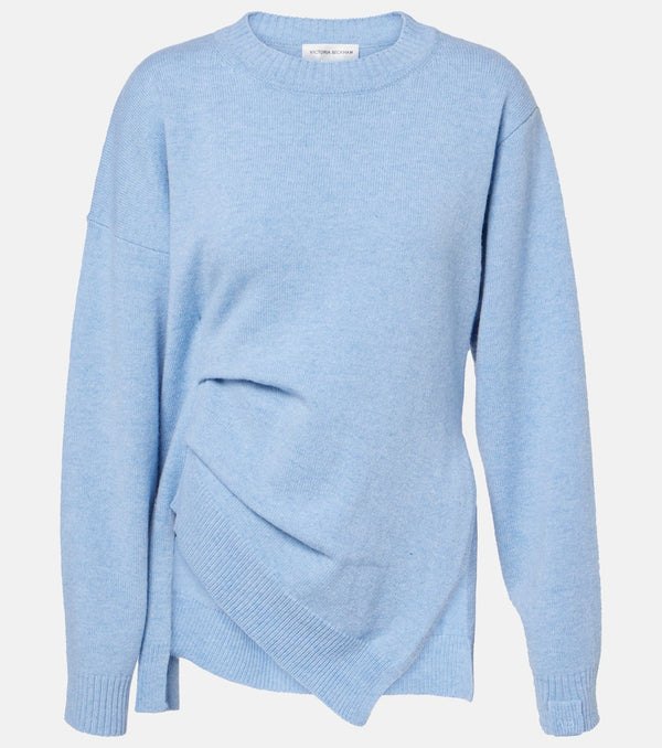 Victoria Beckham Gathered asymmetric wool sweater