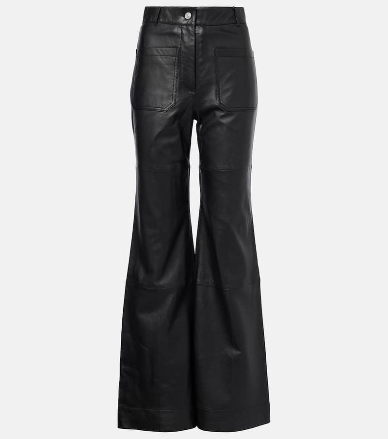 Victoria Beckham Alina high-rise leather bootcut pants