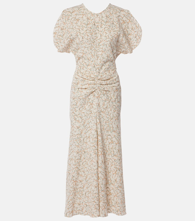Victoria Beckham Floral gathered midi dress