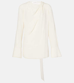 Victoria Beckham Scarf-detail silk blouse