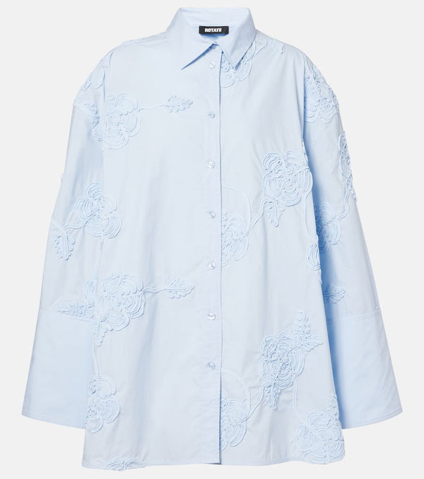 Rotate Floral oversized cotton shirt