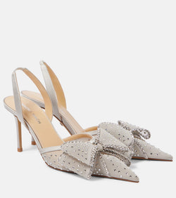 Mach & Mach Le Cadeau 85 embellished slingback pumps