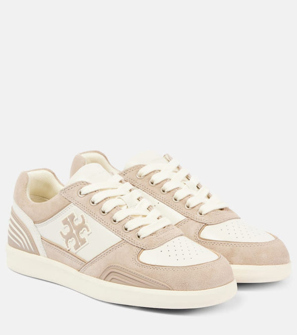 Tory Burch Clover Court suede and leather sneakers