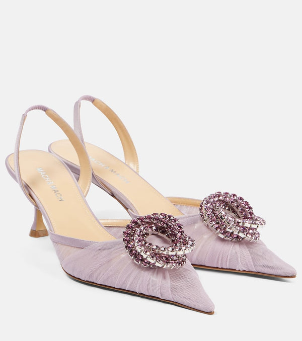 Mach & Mach Galaxy 65 tulle slingback pumps