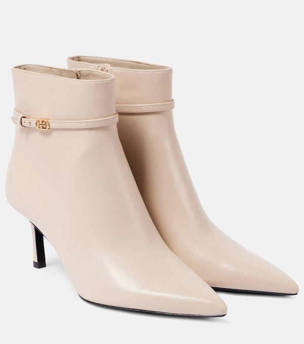 Tory Burch Double T Buckle 65 leather ankle boots