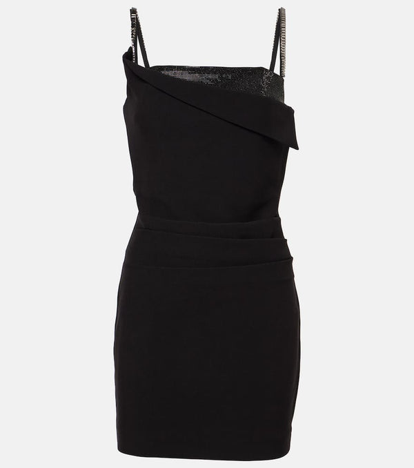 Roland Mouret Crystal-embellished crêpe minidress