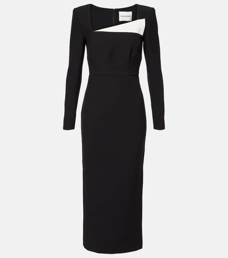 Roland Mouret Paneled crêpe midi dress