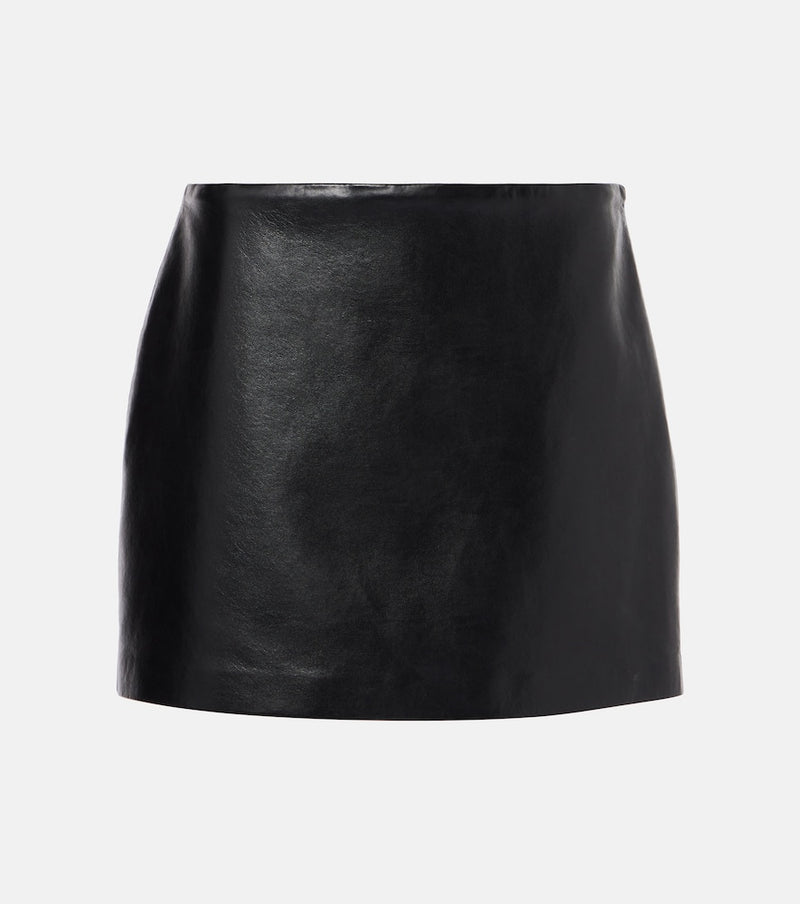 Agolde Agda leather-trimmed miniskirt