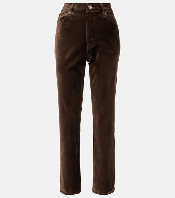 Frame Le Sleek Straight velvet straight pants