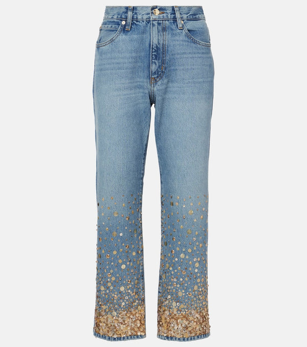 Frame The Champagne embellished straight jeans