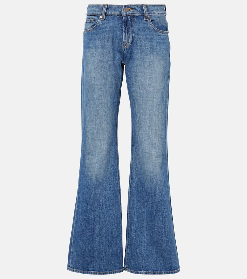 7 For All Mankind Mankind High-Rise Flared Jeans Blue
