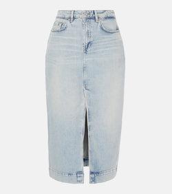 7 For All Mankind Amber denim midi skirt