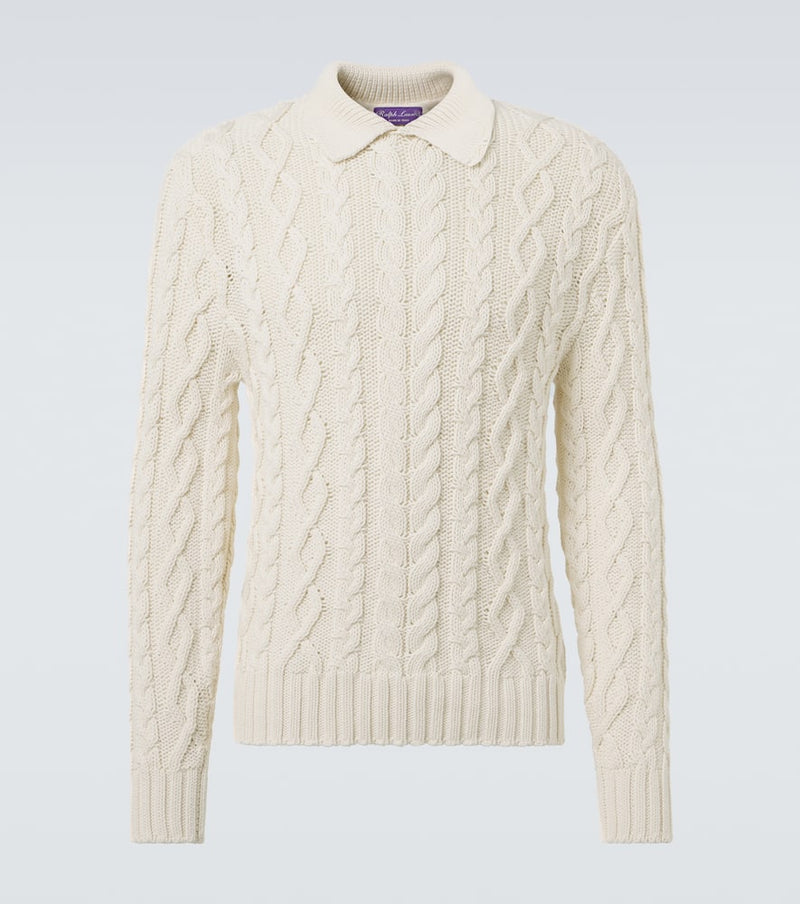 Ralph Lauren Purple Label Cable-knit cotton-blend sweater