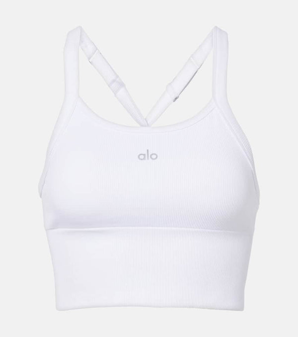 Alo Yoga Ribbed-knit bra top