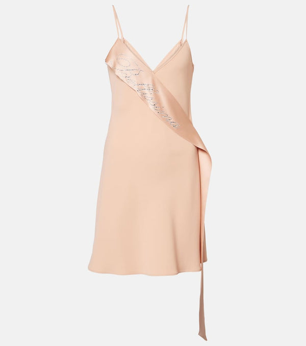 Blumarine Envers crystal-embellished logo slip dress