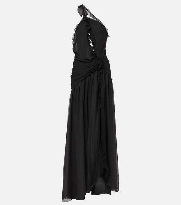 Blumarine Ruffled halterneck silk maxi dress