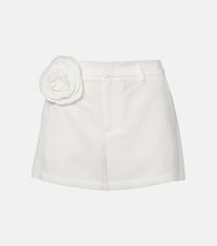 Blumarine Floral-applique gabardine shorts
