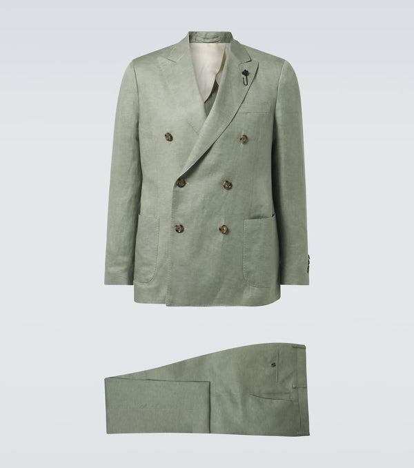 Lardini Double-breasted linen and silk suit