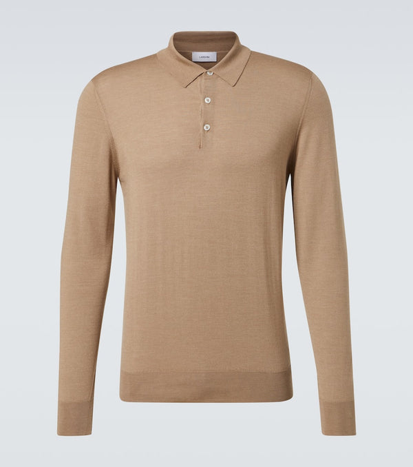 Lardini Wool, silk, and cashmere polo sweater