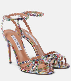 Aquazzura Tequila 105 embellished leather sandals