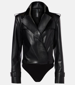 Norma Kamali Faux leather bodysuit