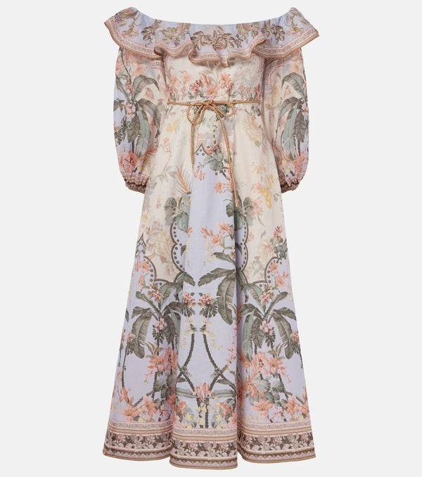 Zimmermann Wylie floral linen midi dress