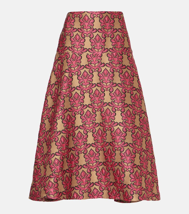 La DoubleJ Janis cotton jacquard midi skirt