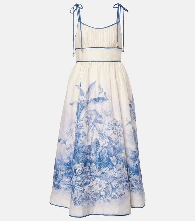 Zimmermann Wylie printed linen midi dress