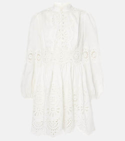 Zimmermann Acacia Broderie embroidered linen minidress