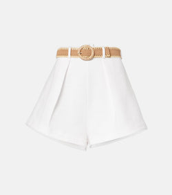 Zimmermann Acacia Tuck high-rise cotton shorts