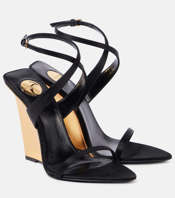 Saint Laurent Salomé 110 satin crêpe wedge sandals