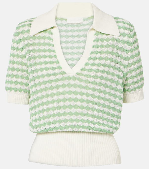 Zimmermann Everley knitted cotton-blend polo shirt