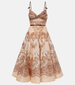 Zimmermann Crush cutout linen and silk organza midi dress