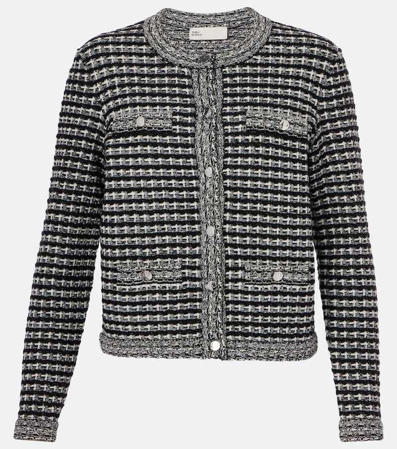 Tory Burch Wool and cotton-blend jacquard cardigan
