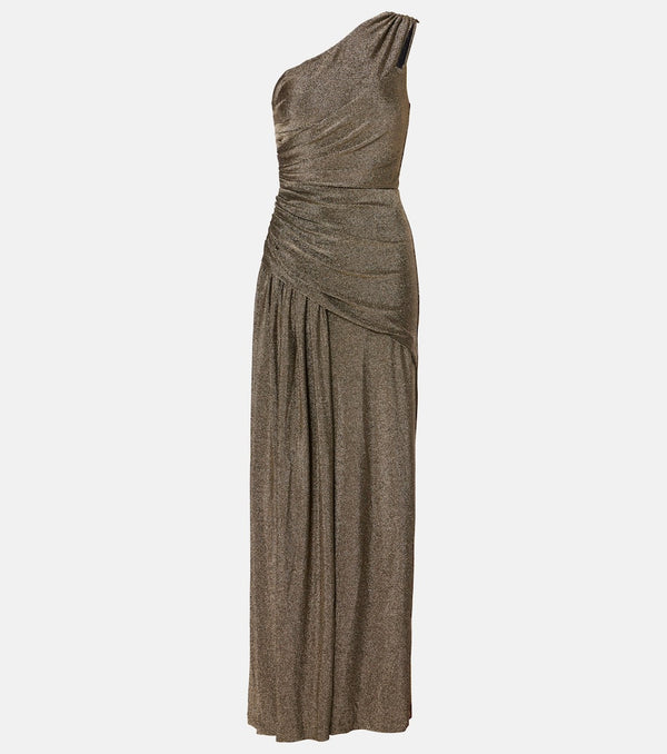 Diane von Furstenberg Rafael asymmetric lamé maxi dress