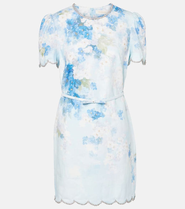 Zimmermann Crush floral linen minidress