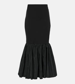 Staud Hawthorne taffeta-trimmed ponte maxi skirt