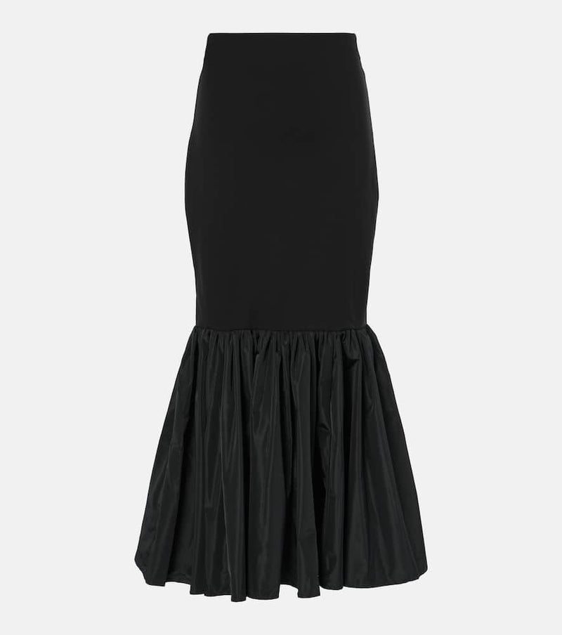 Staud Hawthorne taffeta-trimmed ponte maxi skirt