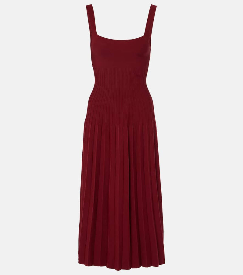 Staud Beaton chiffon-trimmed velvet maxi dress