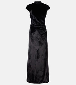 Staud Tina ruched velvet gown