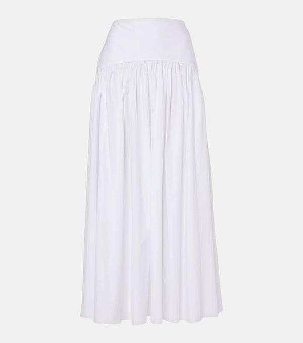 Staud Procida high-rise cotton maxi skirt